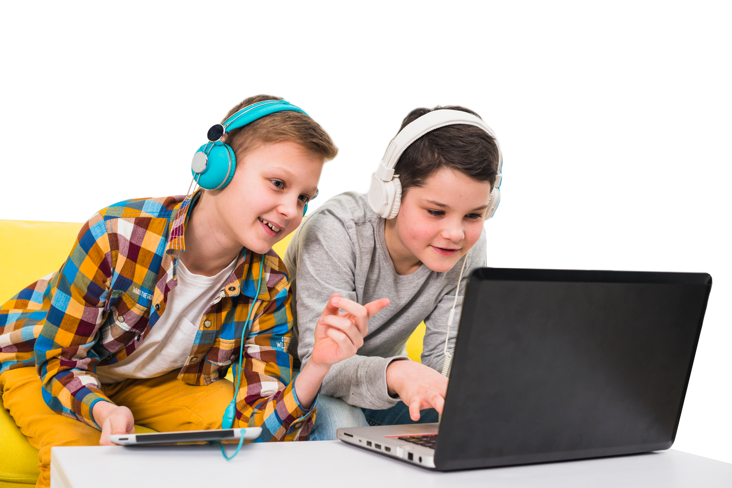 Kids playing educational games